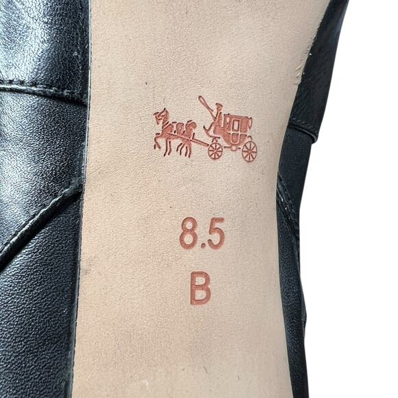 Coach Women’s Grace Black Leather Riding Boot Size US 8.5 - Picture 10 of 13